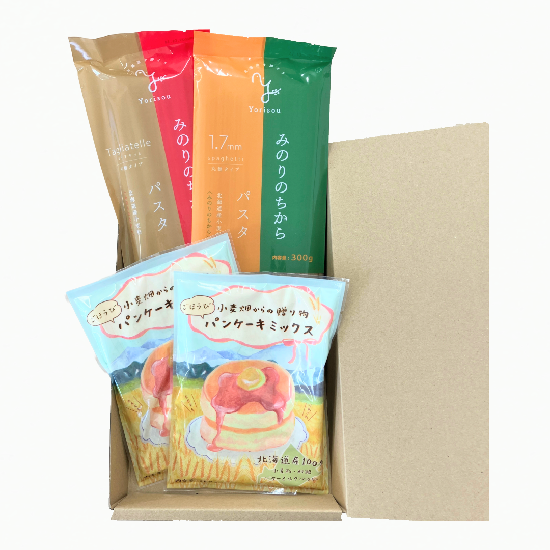 【送料無料】北海道産小麦のパスタとパンケーキミックス ギフトセット