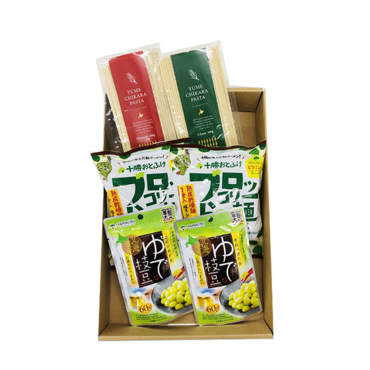 北海道の恵みギフトセット(パスタ、ブロッコリーら〜麺、ゆで枝豆)